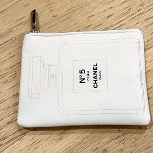 Chanel No. 5 White Zippered Pouch